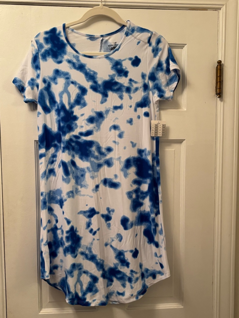 Bobbie Brooks White and Blue Tie-Dye Midi Dress Sizes S-L-XL